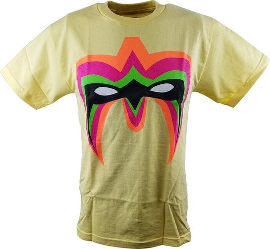 Ultimate Warrior Parts Unknown Mens Yellow T-shirt by WWE | Extreme Wrestling Shirts