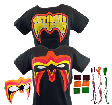 Ultimate Warrior T-shirt Mask Shades Tassels Adult Costume by EWS | Extreme Wrestling Shirts