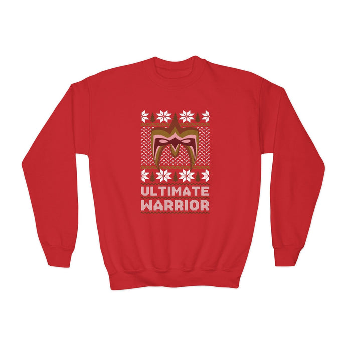 Ultimate Warrior Ugly Christmas Kids Youth Sweater Sweatshirt by EWS | Extreme Wrestling Shirts