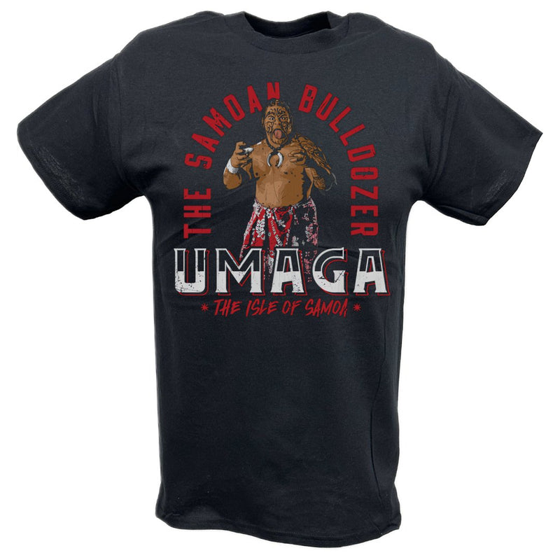 Load image into Gallery viewer, Umaga Samoan Bulldozer BlackT-shirt by EWS | Extreme Wrestling Shirts
