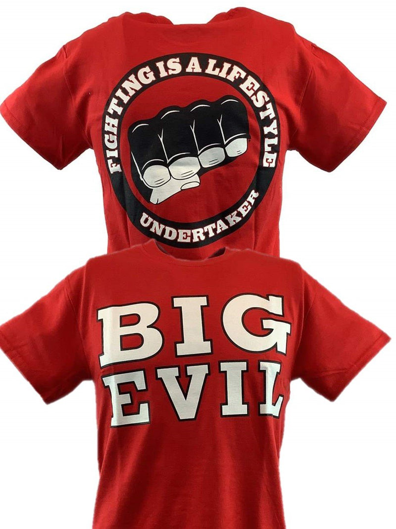 Load image into Gallery viewer, Undertaker Big Evil Fighting Is Lifestyle Mens Red T-shirt Sports Mem, Cards &amp; Fan Shop &gt; Fan Apparel &amp; Souvenirs &gt; Wrestling by Hybrid Tees | Extreme Wrestling Shirts
