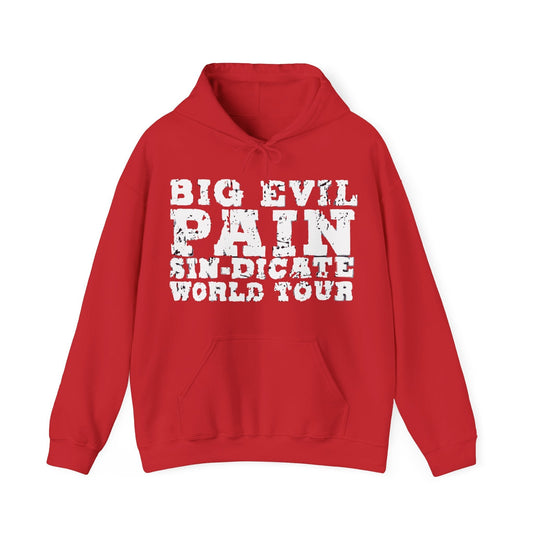 Undertaker Big Evil Pain Sin-Dicate World Tour Red Pullover Hoody by EWS | Extreme Wrestling Shirts