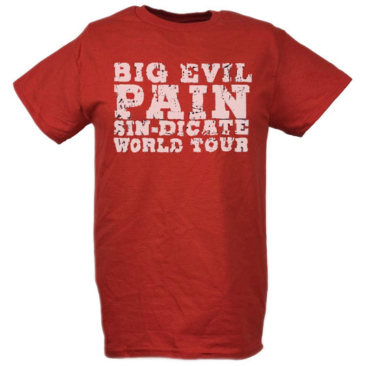 Undertaker Big Evil Pain Sin-Dicate World Tour Red T-shirt by EWS | Extreme Wrestling Shirts