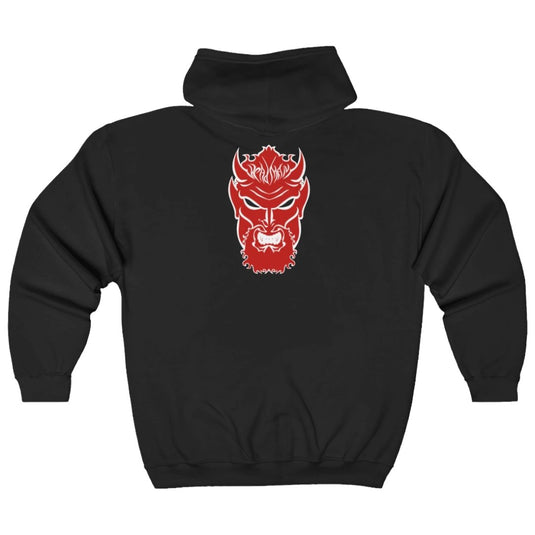 Undertaker Big Evil Red Devil Black Zipper Hoody by EWS | Extreme Wrestling Shirts