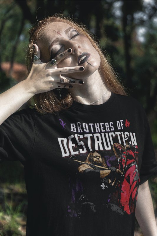 Load image into Gallery viewer, Undertaker Kane Brothers Of Destruction BlackT-shirt by EWS | Extreme Wrestling Shirts
