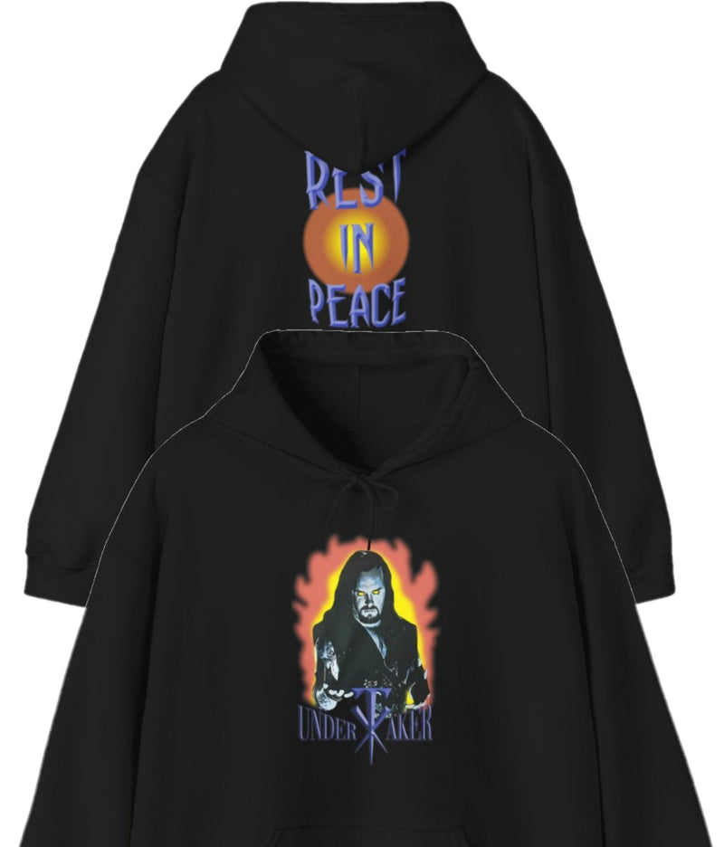 Load image into Gallery viewer, Undertaker Rest In Peace Mens Black Hoody Sweatshirt by EWS | Extreme Wrestling Shirts
