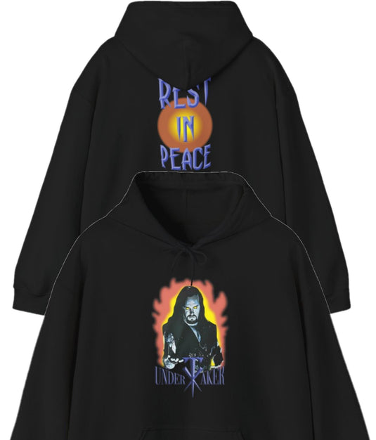 Undertaker Rest In Peace Mens Black Hoody Sweatshirt by EWS | Extreme Wrestling Shirts