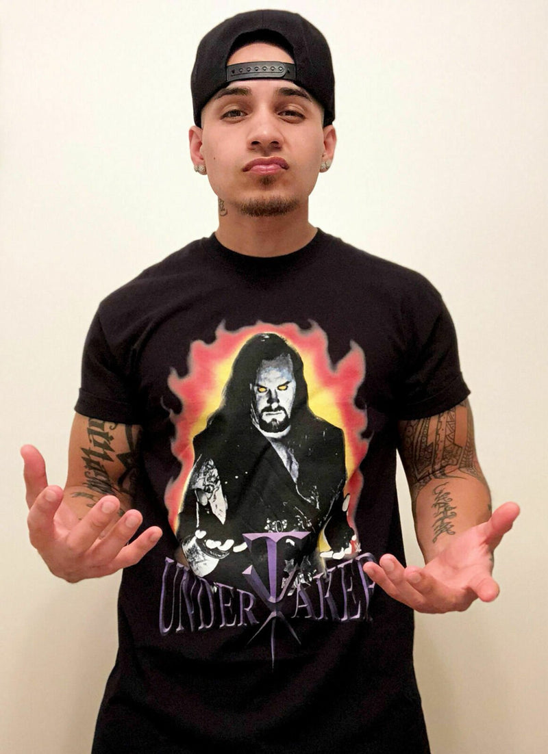 Load image into Gallery viewer, Undertaker Rest In Peace Mens Black T-shirt Sports Mem, Cards &amp; Fan Shop &gt; Fan Apparel &amp; Souvenirs &gt; Wrestling by Freeze | Extreme Wrestling Shirts
