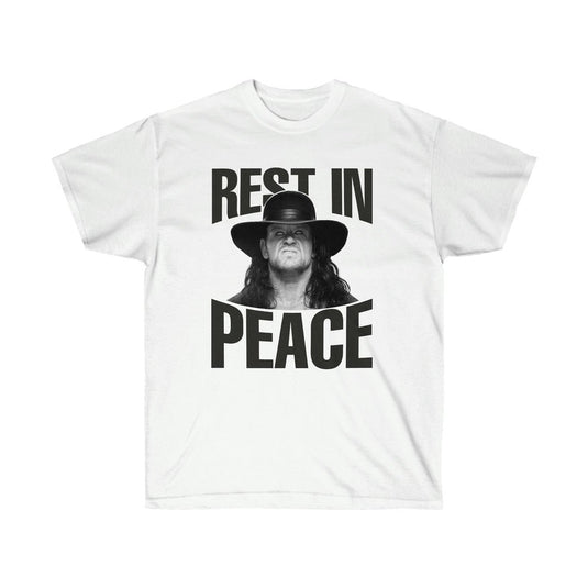 Undertaker Rest In Peace Mens White T-shirt Sports Mem, Cards & Fan Shop > Fan Apparel & Souvenirs > Wrestling by EWS | Extreme Wrestling Shirts