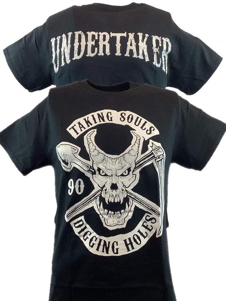 Load image into Gallery viewer, Undertaker Taking Souls and Digging Holes Mens Black T-shirt Sports Mem, Cards &amp; Fan Shop &gt; Fan Apparel &amp; Souvenirs &gt; Wrestling by Hybrid Tees | Extreme Wrestling Shirts
