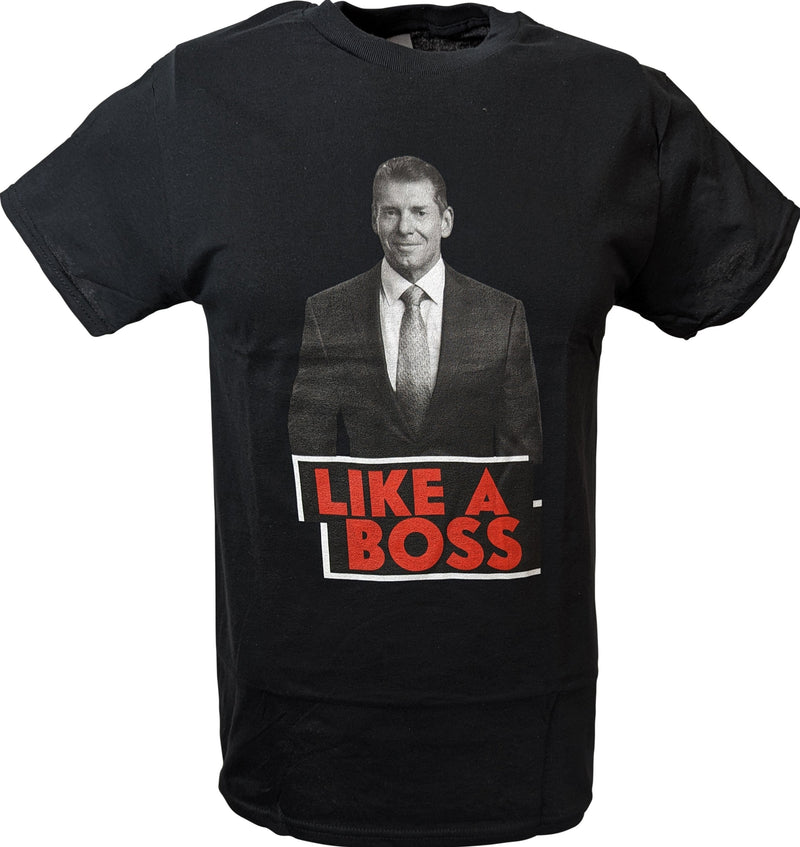 Load image into Gallery viewer, Vince McMahon Like A Boss WWE Black T-shirt New Sports Mem, Cards &amp; Fan Shop &gt; Fan Apparel &amp; Souvenirs &gt; Wrestling by Freeze | Extreme Wrestling Shirts
