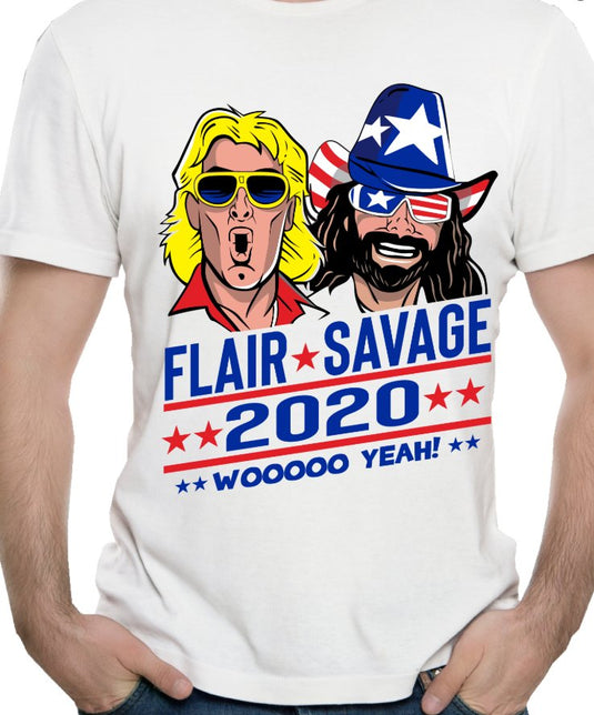 Vote Election 2020 Macho Man Randy Savage Ric Flair Woooo Yeah Mens T-shirt Sports Mem, Cards & Fan Shop > Fan Apparel & Souvenirs > Wrestling by Freeze | Extreme Wrestling Shirts