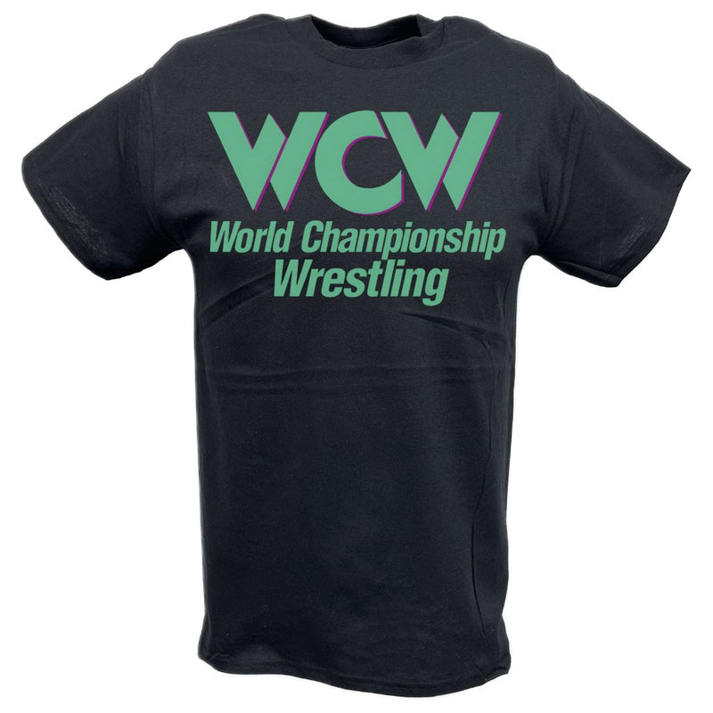 Load image into Gallery viewer, WCW Logo World Championship Wrestling Black T-shirt by EWS | Extreme Wrestling Shirts
