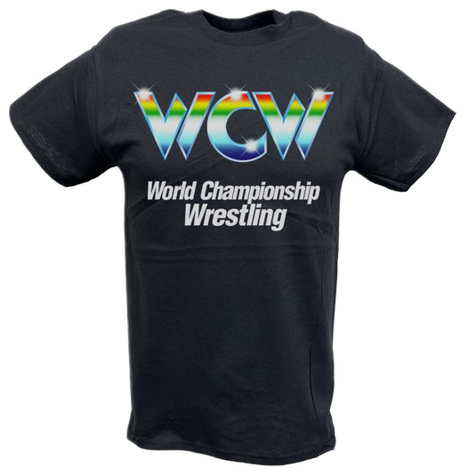WCW Rainbow Logo World Championship Wrestling T-shirt by EWS | Extreme Wrestling Shirts