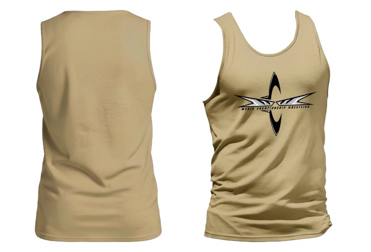 Load image into Gallery viewer, WCW World Championship Wrestling Triumph Tan Sleeveless T-Shirt by EWS | Extreme Wrestling Shirts
