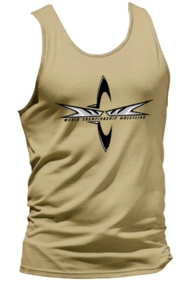 Load image into Gallery viewer, WCW World Championship Wrestling Triumph Tan Sleeveless T-Shirt by EWS | Extreme Wrestling Shirts
