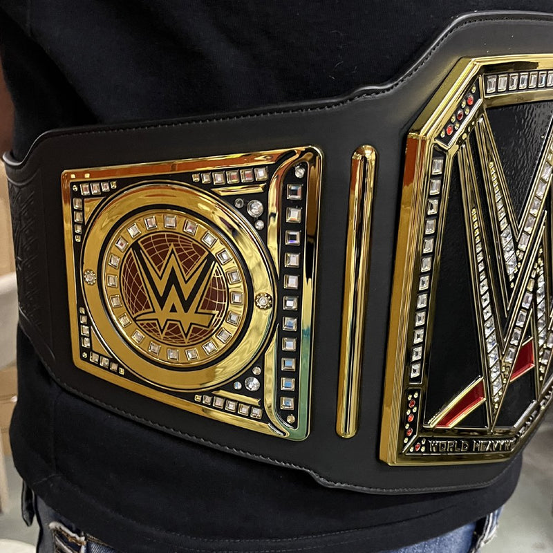 Load image into Gallery viewer, World Heavyweight Championship Replica Title Belt Black Adult Size by EWS | Extreme Wrestling Shirts
