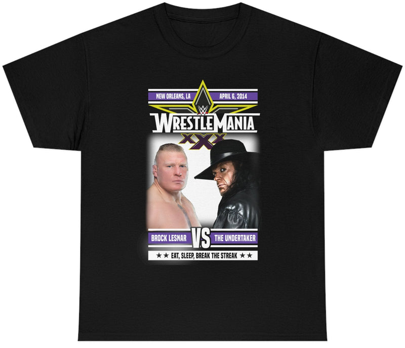 Load image into Gallery viewer, WrestleMania 30 XXX WWE Brock Lesnar vs Undertaker Match Mens T-shirt Sports Mem, Cards &amp; Fan Shop &gt; Fan Apparel &amp; Souvenirs &gt; Wrestling by Freeze | Extreme Wrestling Shirts
