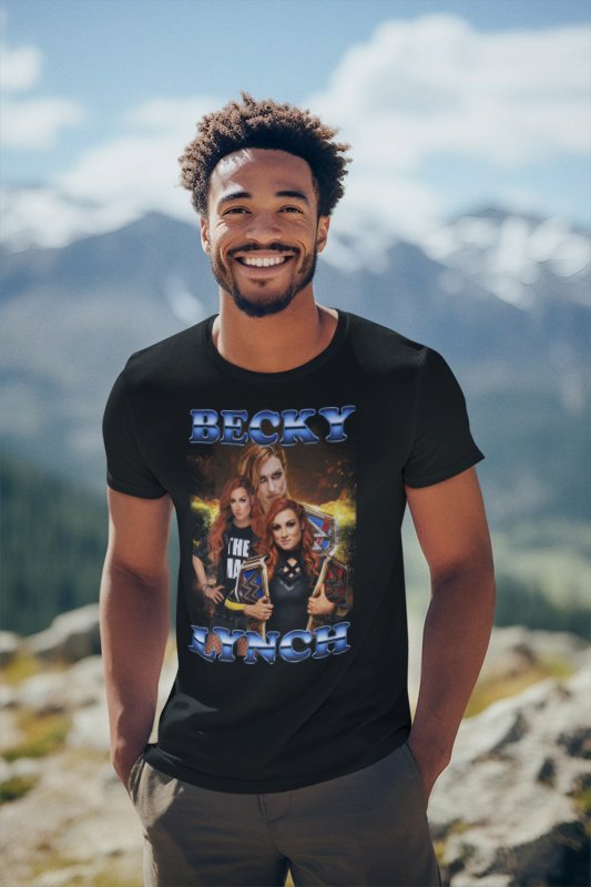 Load image into Gallery viewer, WWE Becky Lynch The Man Mens Black T-shirt by WWE | Extreme Wrestling Shirts
