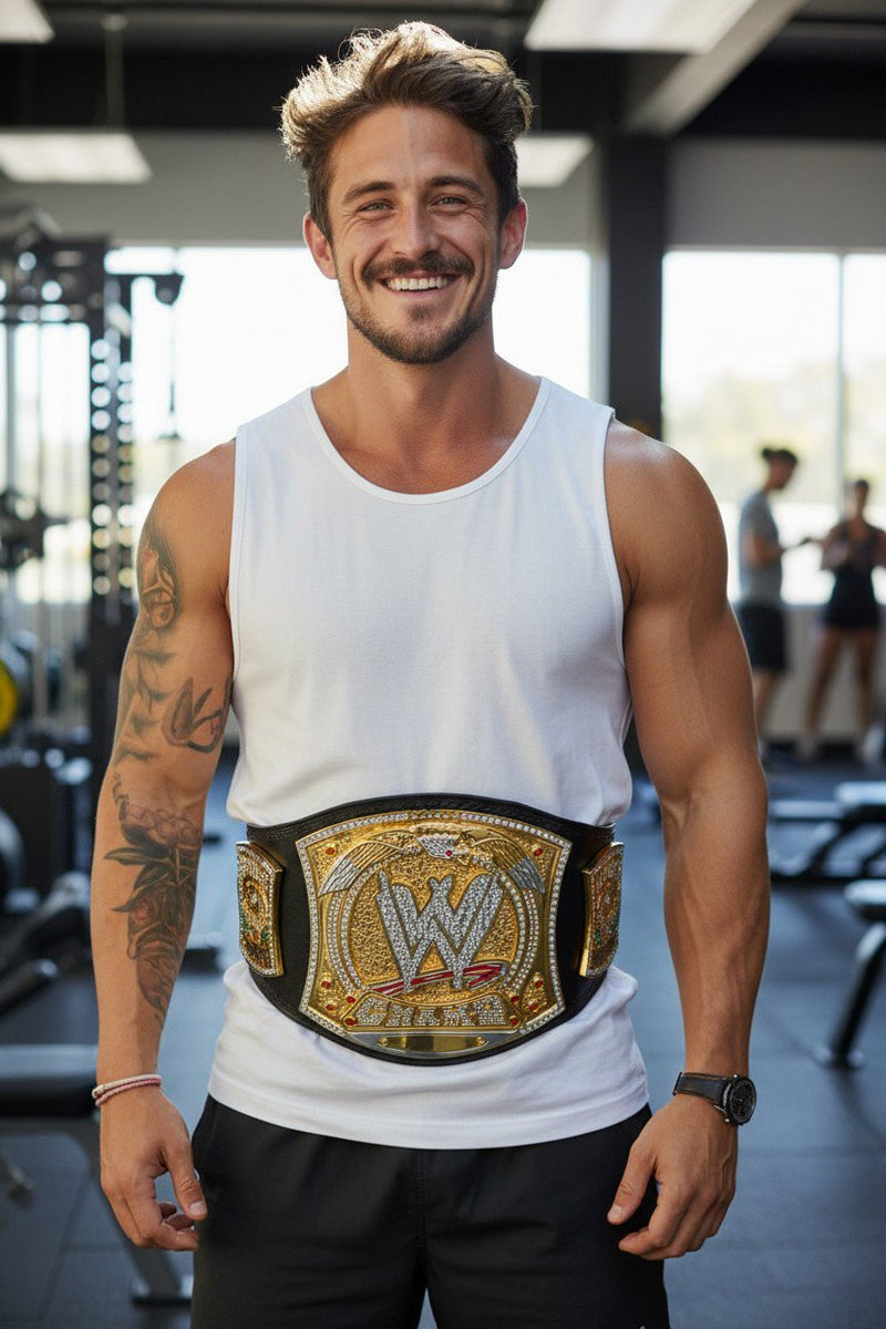 Load image into Gallery viewer, WWE Championship John Cena Spinner Replica Title Belt Spinning Plate One Size by EWS | Extreme Wrestling Shirts
