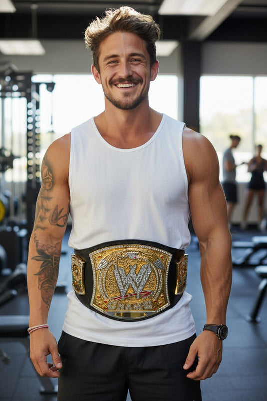 WWE Championship John Cena Spinner Replica Title Belt Spinning Plate One Size by EWS | Extreme Wrestling Shirts