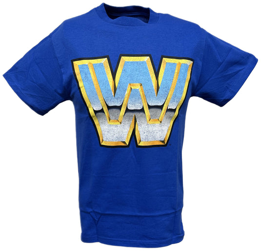 WWE Retro Logo Mens Royal Blue T-shirt Sports Mem, Cards & Fan Shop > Fan Apparel & Souvenirs > Wrestling by WWE | Extreme Wrestling Shirts