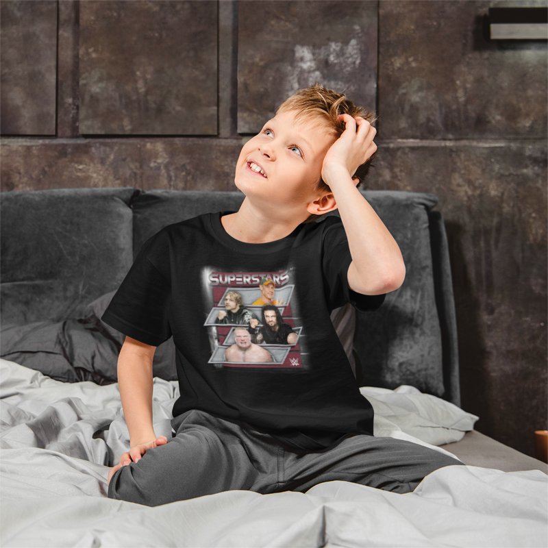 Load image into Gallery viewer, WWE Superstars Cena Ambrose Reigns Lesnar Boys Kids Juvy T-shirt Sports Mem, Cards &amp; Fan Shop &gt; Fan Apparel &amp; Souvenirs &gt; Wrestling by EWS | Extreme Wrestling Shirts
