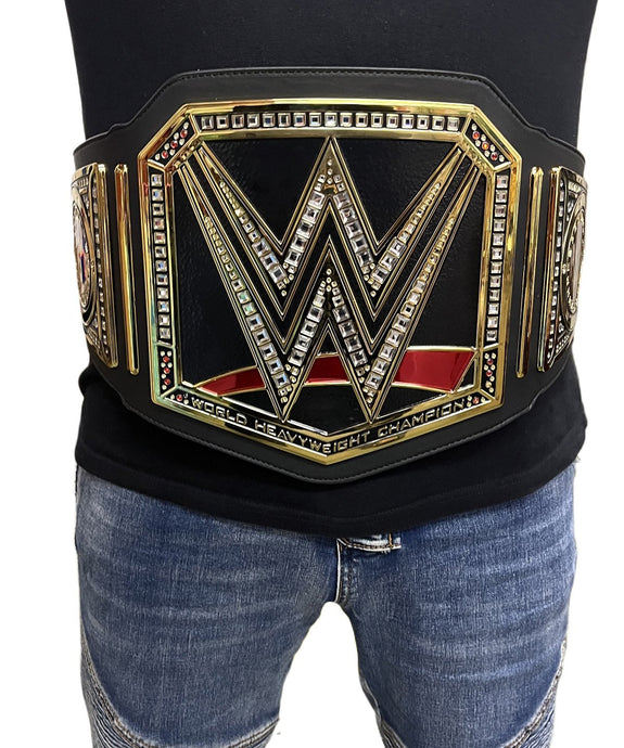 WWE World Heavyweight Championship Replica Title Belt Black Adult Size by EWS | Extreme Wrestling Shirts
