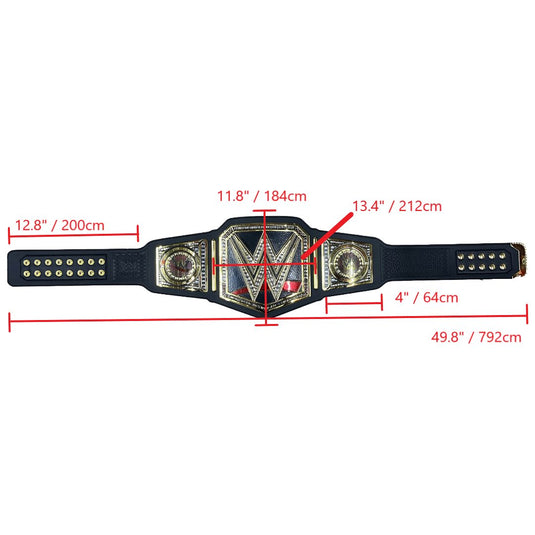 WWE World Heavyweight Championship Replica Title Belt Black Adult Size by EWS | Extreme Wrestling Shirts