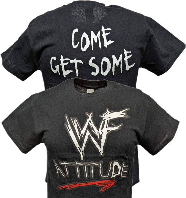 WWF Attitude Come Get Some Mens Black T-shirt by WWE | Extreme Wrestling Shirts