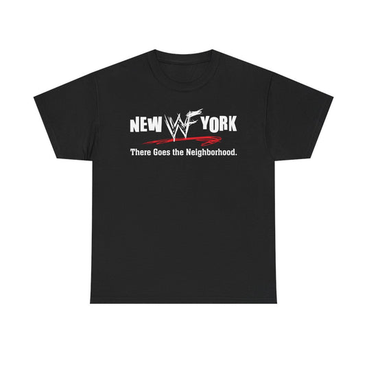 WWF New York There Goes The Neighborhood Nostalgic Times Square T-shirt by EWS | Extreme Wrestling Shirts