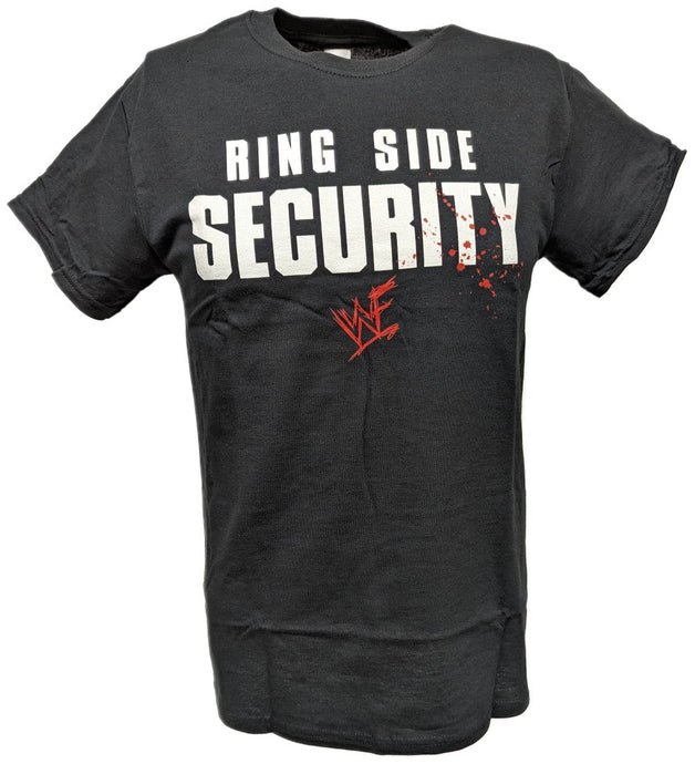 WWF Ringside Security Guard Blood Spattered Mens Black T-shirt by EWS | Extreme Wrestling Shirts