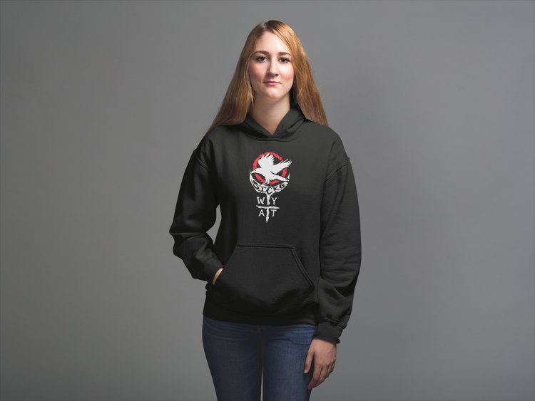 Load image into Gallery viewer, Wyatt Sicks 6 White Crow Black Pullover Hoody by EWS | Extreme Wrestling Shirts
