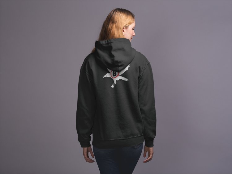 Load image into Gallery viewer, Wyatt Sicks 6 White Crow Black Pullover Hoody by EWS | Extreme Wrestling Shirts
