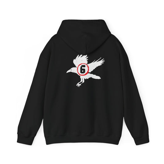 Wyatt Sicks 6 White Crow Black Pullover Hoody by EWS | Extreme Wrestling Shirts