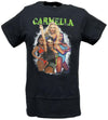 Carmella Womens WWE Superstar Green Name Four Pose Black T-shirt