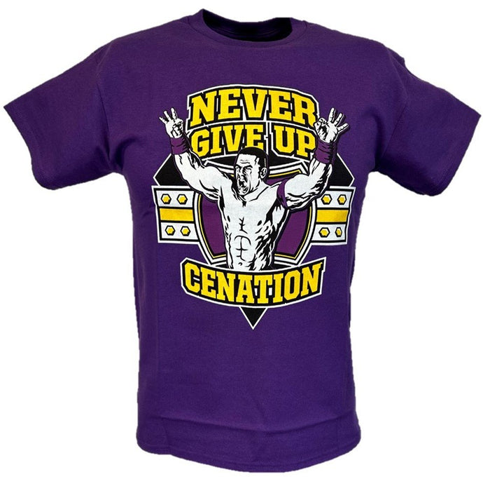 John Cena Purple Never Give Up Kids WWE T-shirt Boys