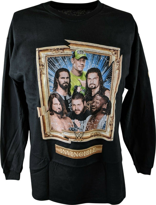 WWE Long Sleeve Boys Kids T-shirt Cena Reigns Rollins