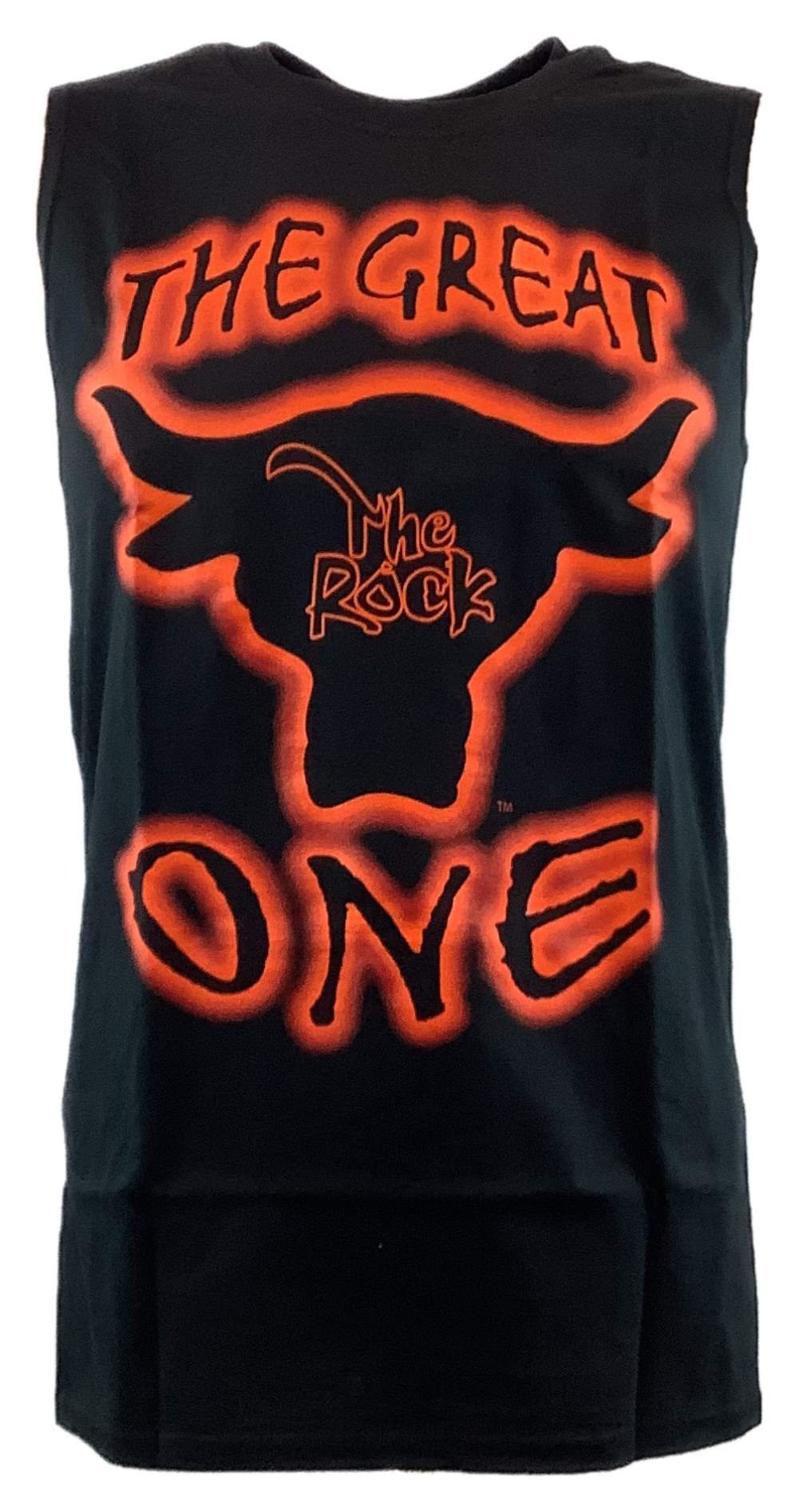 Buy WWE The Rock Brahma Bull Authentic T-Shirt Black/White XL at