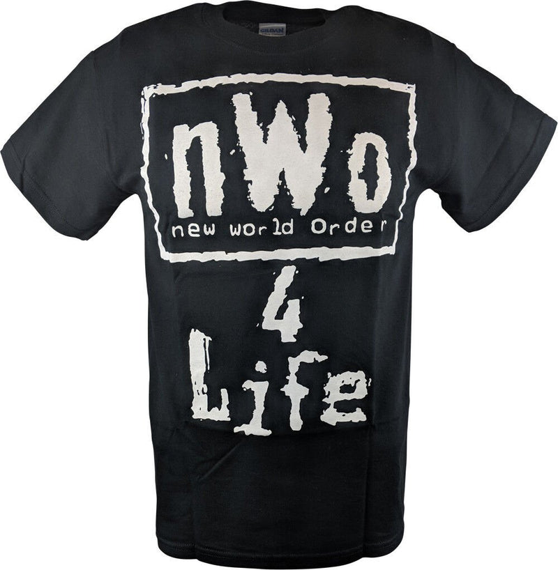 Load image into Gallery viewer, nWo 4 Life WCW White Logo Mens Black T-shirt
