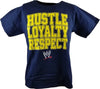 John Cena Hustle Loyalty Respect Navy Blue WWE Mens T-shirt