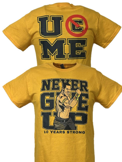 John Cena Ten Years Strong Mens Cotton Yellow T-shirt