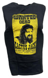 Cactus Jack Wanted Dead Mick Foley Sleeveless Mens Black T-shirt