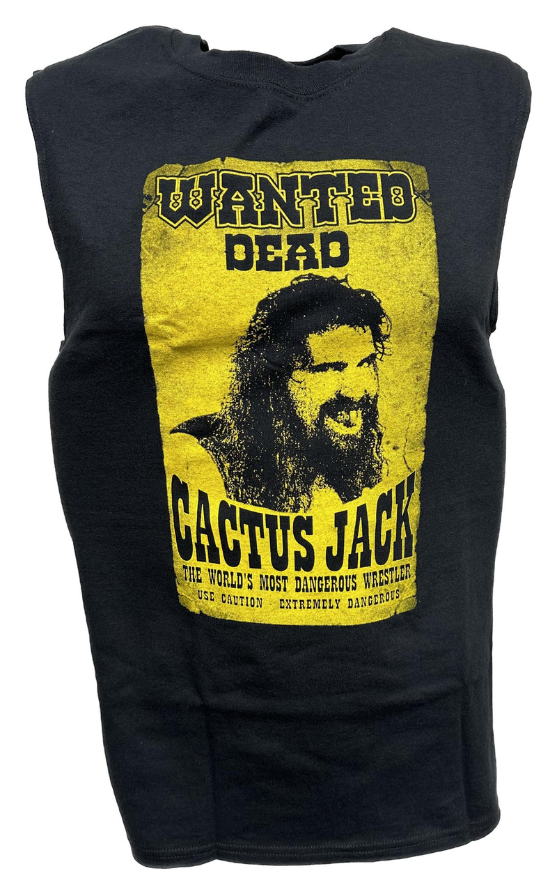 Load image into Gallery viewer, Cactus Jack Wanted Dead Mick Foley Sleeveless Mens Black T-shirt
