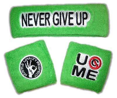 John Cena Mens Neon Green Costume Hat T-shirt Wristbands