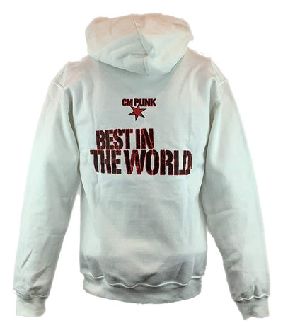 CM Punk Best In The World White Pullover Hoody Sweatshirt New