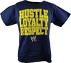 John Cena Kids Boys Navy Blue T-shirt HLR Hustle Loyalty Respect