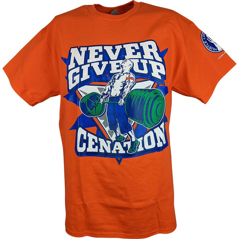 Load image into Gallery viewer, John Cena Orange Never Give Up Mens T-Shirt
