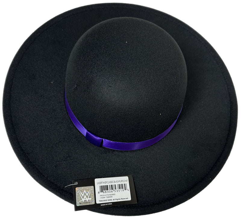 Load image into Gallery viewer, WWE Undertaker Era of Darkness Black Hat Purple Ribbon Small/Medium
