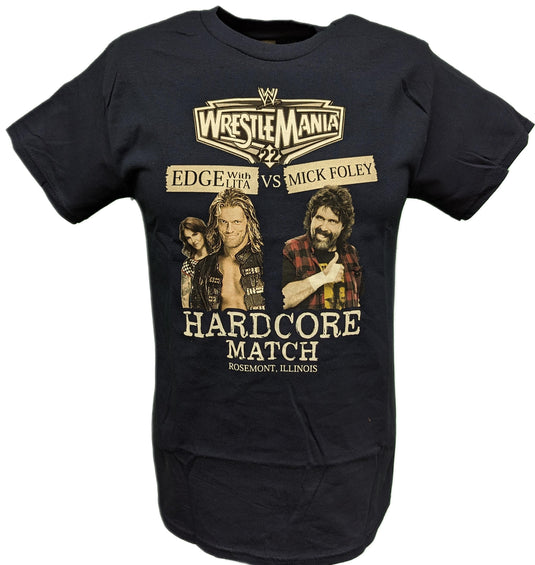 WrestleMania 22 WWE Edge vs Mick Foley Hardcore Match Mens T-shirt